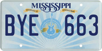 MS license plate BYE663