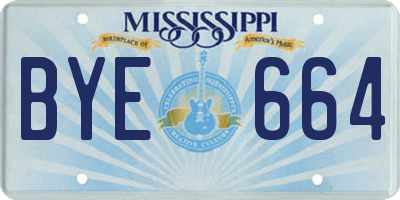 MS license plate BYE664