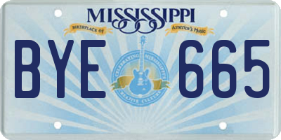 MS license plate BYE665