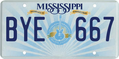 MS license plate BYE667