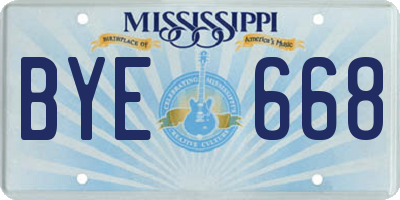 MS license plate BYE668