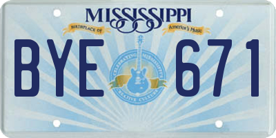 MS license plate BYE671