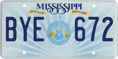 MS license plate BYE672