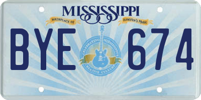 MS license plate BYE674