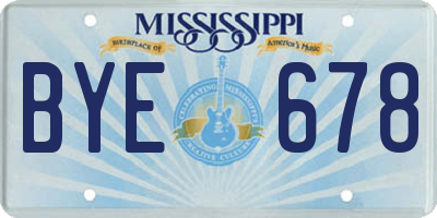 MS license plate BYE678