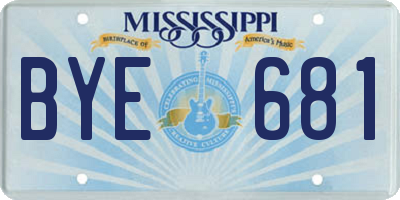 MS license plate BYE681
