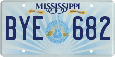 MS license plate BYE682