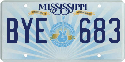 MS license plate BYE683