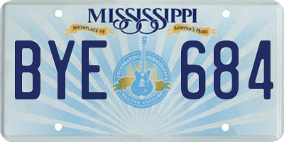 MS license plate BYE684
