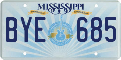 MS license plate BYE685