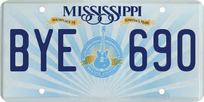 MS license plate BYE690