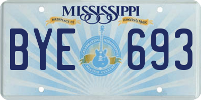 MS license plate BYE693