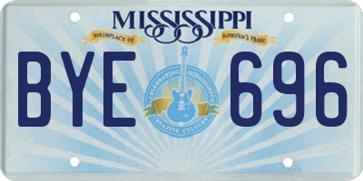 MS license plate BYE696