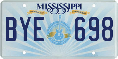 MS license plate BYE698