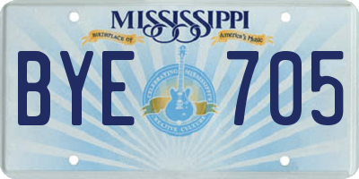 MS license plate BYE705