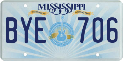 MS license plate BYE706