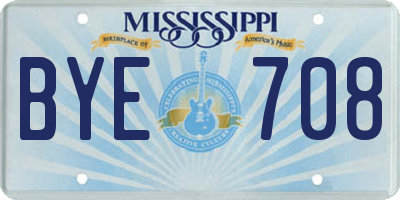MS license plate BYE708