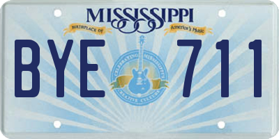 MS license plate BYE711