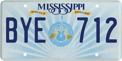 MS license plate BYE712