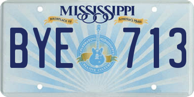 MS license plate BYE713