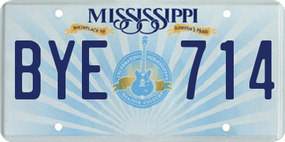 MS license plate BYE714
