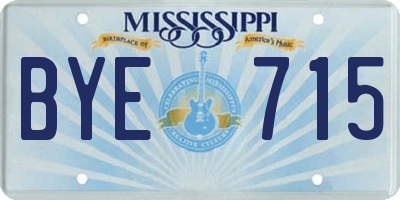 MS license plate BYE715
