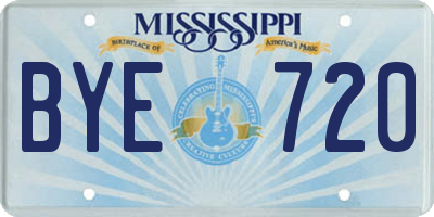 MS license plate BYE720