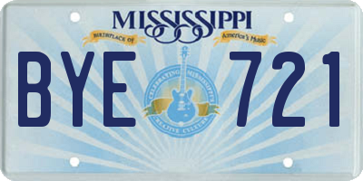 MS license plate BYE721