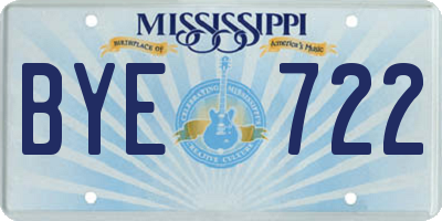 MS license plate BYE722
