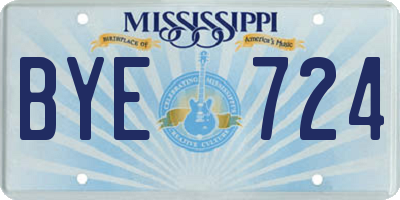 MS license plate BYE724