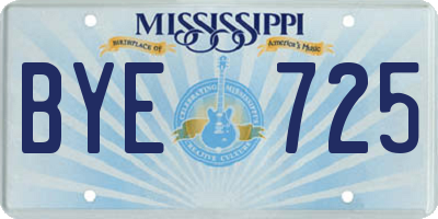 MS license plate BYE725