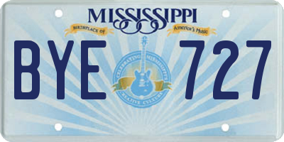 MS license plate BYE727