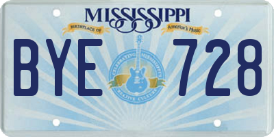 MS license plate BYE728