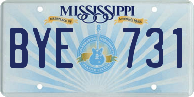 MS license plate BYE731