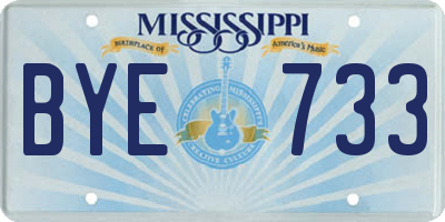 MS license plate BYE733