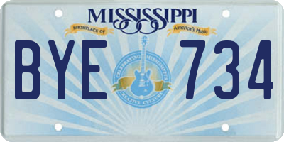 MS license plate BYE734