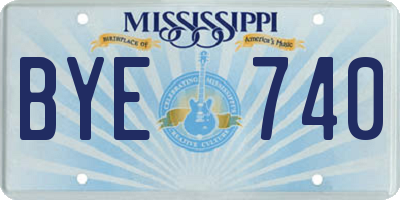 MS license plate BYE740
