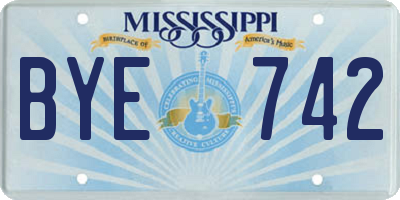 MS license plate BYE742