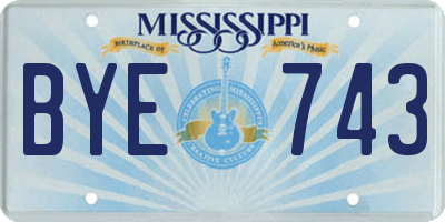 MS license plate BYE743
