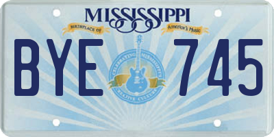MS license plate BYE745