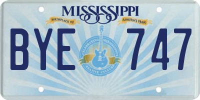 MS license plate BYE747