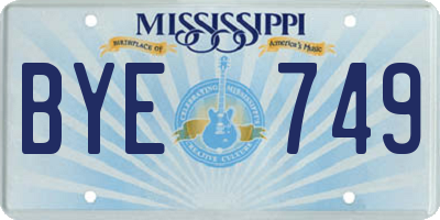 MS license plate BYE749
