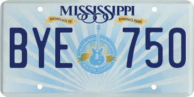 MS license plate BYE750