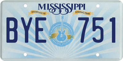 MS license plate BYE751