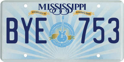 MS license plate BYE753