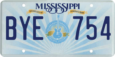 MS license plate BYE754