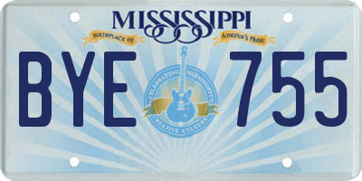 MS license plate BYE755