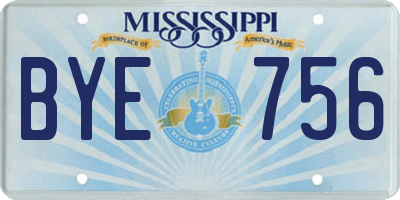 MS license plate BYE756