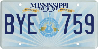 MS license plate BYE759
