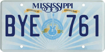 MS license plate BYE761